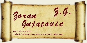 Zoran Gnjatović vizit kartica